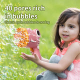 Carvallo såpbubblepistol DinoBubble 40X Pro | 40 munstycken | Helautomatisk handhållen bubbelmaskin | Utan batteri & såpvattenslösning Carvallo