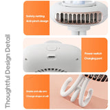 Carvallo-Ventilator Brisano ClipFlex | Fällbar & Återuppladdningsbar | 2000 mAh Batteri | 4 Hastigheter | Med klämma för barnvagn, bord & på språng Carvallo