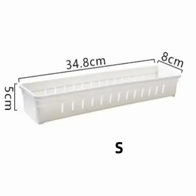 Carvallo FlexSort Lådor Organizer Box | Justerbar med avdelare | För Kök, Kosmetik & Kontor | Vit | S/L Carvallo