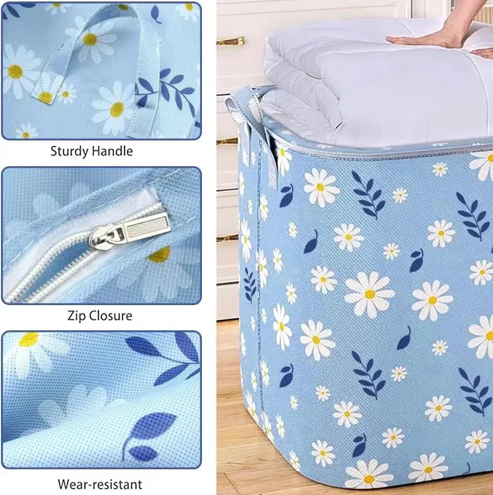 Carvallo Fällbar Förvaringsväska med stor kapacitet | För kläder, sängkläder & filtar | Platsbesparande organisatör Carvallo