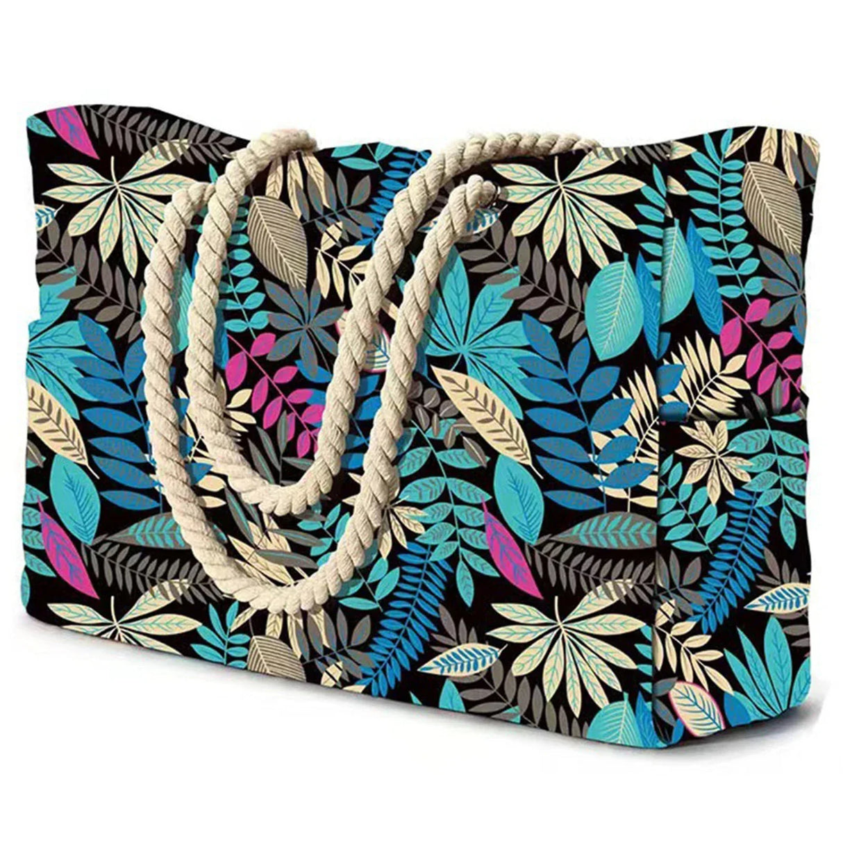 Carvallo Randig Strandväska med dragkedja | Fällbar & Vattentät | Sandresistent Canvas | För resor & semester Carvallo