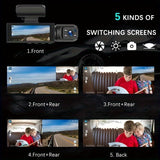 1080P WiFi Dubbelkamera Dash Cam – Främre & Inuti Bilkamera med IR Nattvision & Loopinspelning Carvallo
