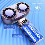 Carvallo Handfläkt Dubbel-fläkt | 5-stegs kylning | Uppladdningsbar & Digital display Carvallo