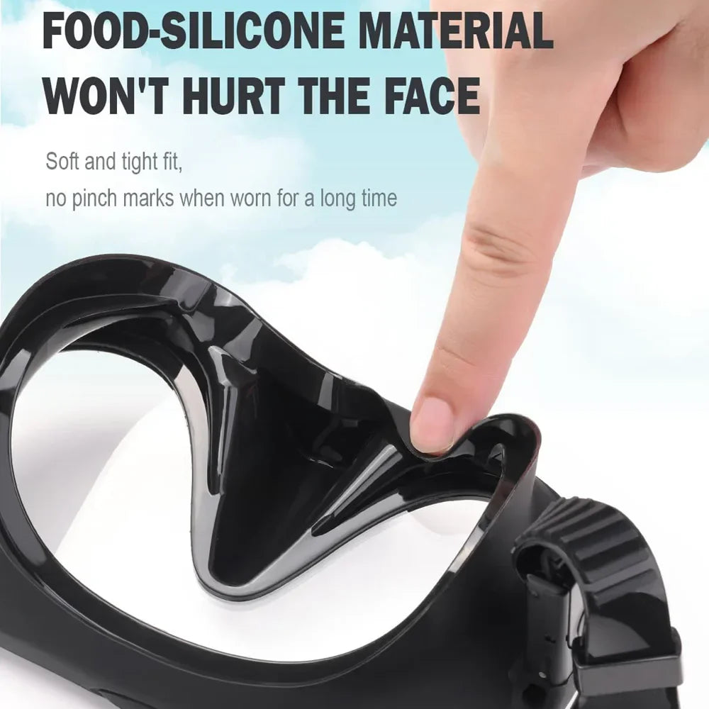 Carvallo dykmask med snorkel | 180° panoramautsikt | Antiläckage & HD-glas | Livsmedelsgodkännt silikon Carvallo