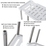 Carvallo Teleskopiskt Köksställ 35–61 cm | Utdragbar Hylla med halkfria fötter | Stabil Förvaring av PP & Rostfritt Stål Carvallo