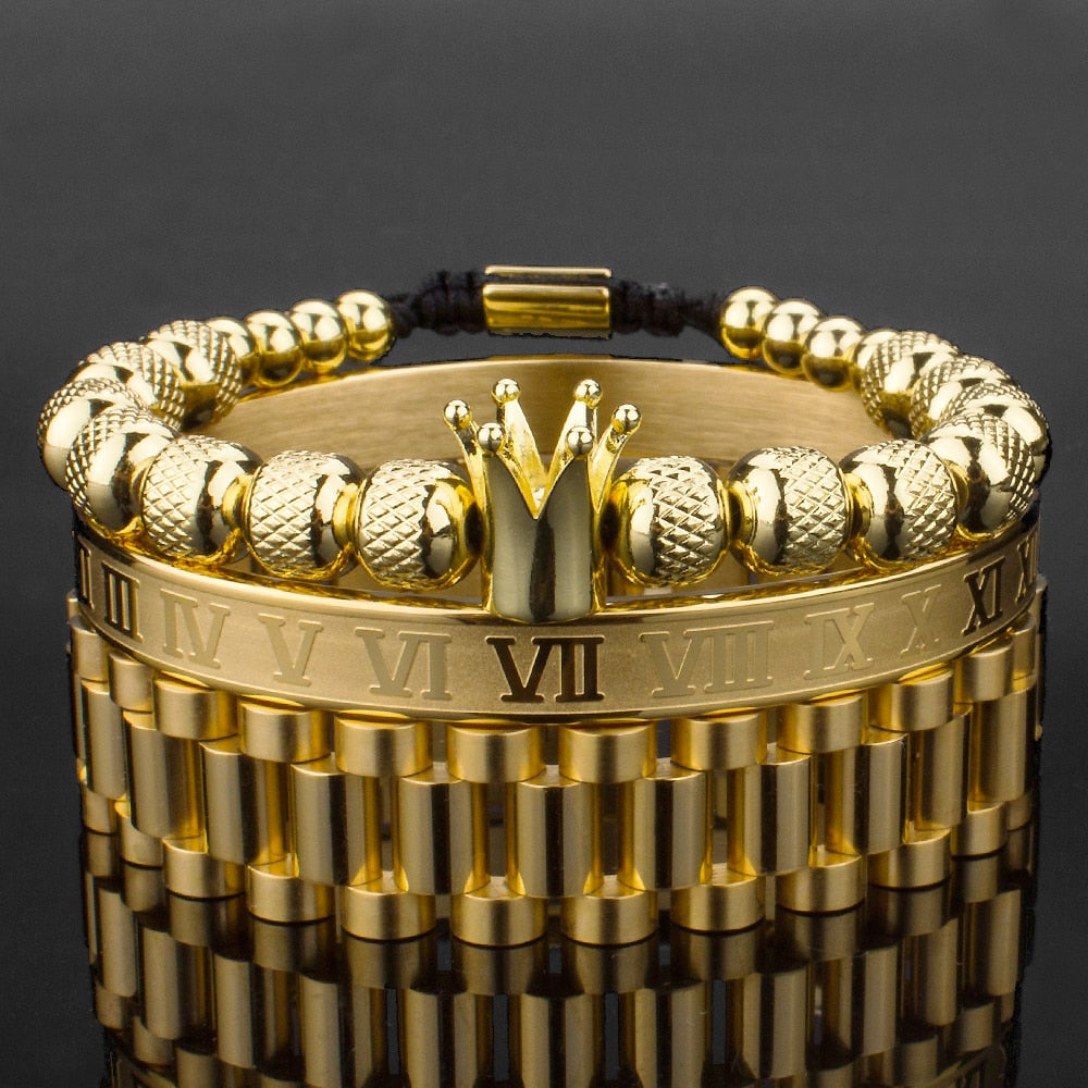 Lyx Krona Armband Set-Jewelry for women-Hemnix-Guld AAA-Hemnix