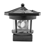 Carvallo LightTower Solar LED fyrtornlampa | Rotations effekt & ljussensor | För trädgård, staket & balkong | 9,5 cm Carvallo