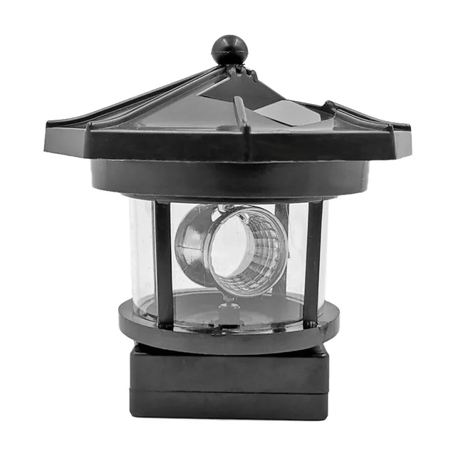 Carvallo LightTower Solar LED fyrtornlampa | Rotations effekt & ljussensor | För trädgård, staket & balkong | 9,5 cm Carvallo