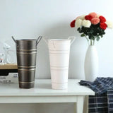 Retro Eisen-Blomkruka med handtag – Dekorativ metallblomkruka för hemmet Carvallo