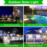 Carvallo 576 LED utomhusbelysning med rörelsesensor | Solcellsdriven & vattentät | 3 ljuslägen | För trädgård, uppfart & terrass Carvallo