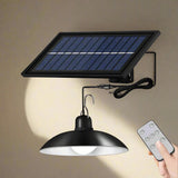 Royelux Solar Pendant Light – Dual-Head LED Kromring med fjärrkontroll Carvallo