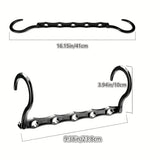 Carvallo Klädhängare ClosetDrop SmartHanger | 10-pack Platsbesparande klädhängare med 5 hängpunkter | Svart | 23,8 × 10 cm Carvallo