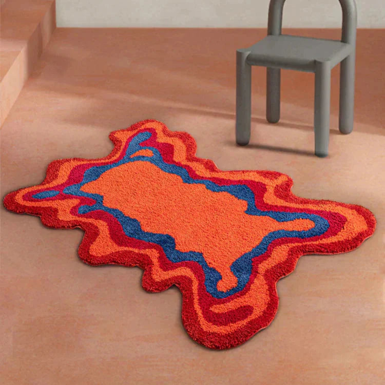 RetroWave – Psykedelisk tuftad matta med djärva 70-talsinspirerade mönster för livliga rum Carvallo