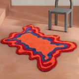 RetroWave – Psykedelisk tuftad matta med djärva 70-talsinspirerade mönster för livliga rum Carvallo