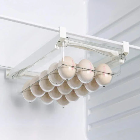 Carvallo FreshSlide Transparent kylskåpslåda utdragbar | Förvaringslåda för ägg, frukt och grönsaker | Underhängsorganisatör för platsbesparing i kylskåpet Carvallo