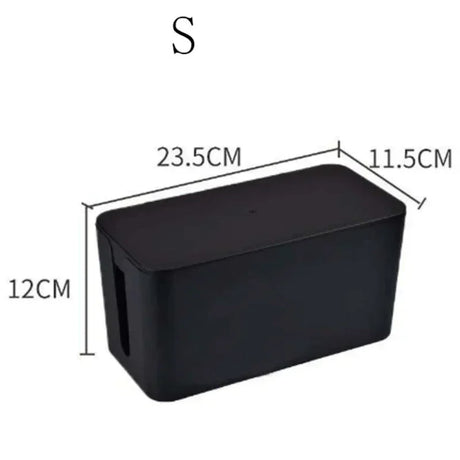 Carvallo Kabelbox med lock | 32×13×12 cm | Uttags- & laddkabel-organisatör | Dammskydd för nätaggregat & routrar Carvallo