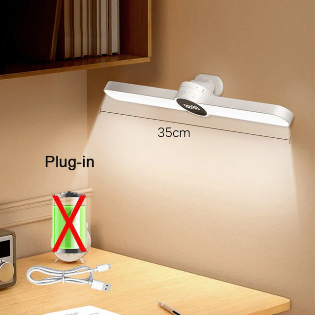 Carvallo-skrivbordslampa ClarioMag | Med klocka & väckarklocka | Magnetisk & USB-uppladdningsbar | Steglöst dimbar | 35 cm Carvallo