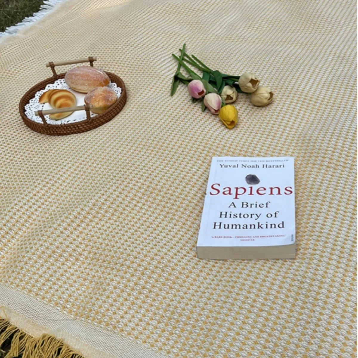 Boho Picknickfilt med fransar Carvallo