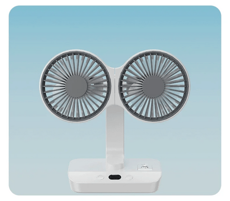 Carvallo Bordsfläkt Trådlös | 8000mAh Batteri | 90° Svängbar & 4-Stegs Vind | LED-Display & USB-Laddning Carvallo