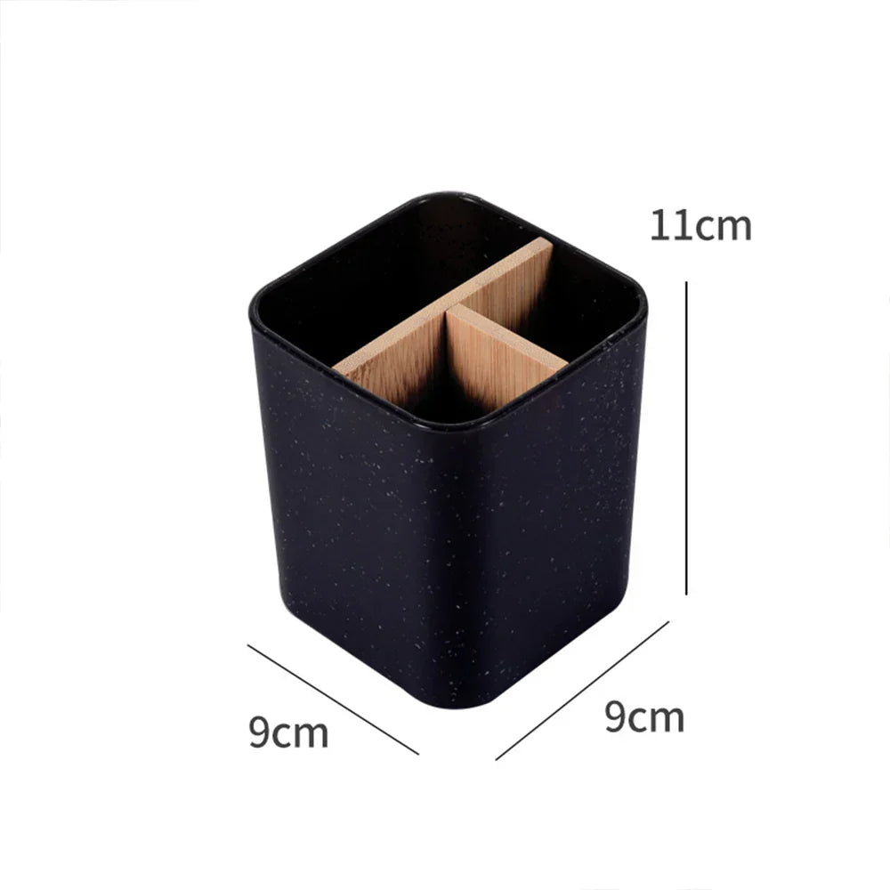 Carvallo PureStand Bambu Tandborsthållare för Elektriska Tandborstar | Organizer för Rakapparater & Kosmetikborstar Carvallo