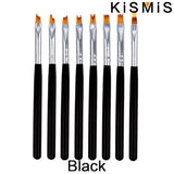 Carvallo-penselsæt NailMuse 8-pak | Fine detaljpenner til gel og neglekunst | Træhåndtag | Fås i 5 farver Carvallo