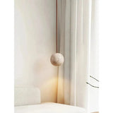 Hänglampa av travertin – Minimalistisk rund LED-hänglampa i Wabi-Sabi-stil Carvallo