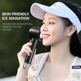 Carvallo AirCool Mini Handfläkt med kylfunktion | 5 hastigheter | LED-display & USB-laddning | Tyst & Bärbar | För resor, kontor & utomhus Carvallo