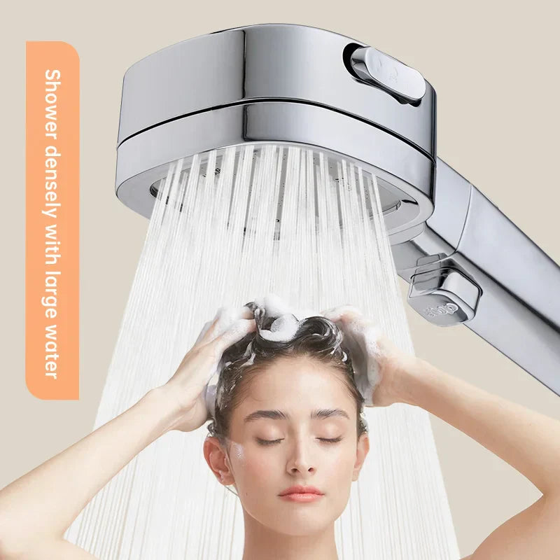 Carvallo AquaJet Flow | 3 stråltyper | Vattensparande & tryckförstärkande | Handdusch i silver Carvallo