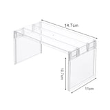 Carvallo-Organizer ClearStack Duo | Transparent hyllavdelare | Platsbesparande förvaringshylla | 14,7×11,1×10,7 cm / 21,7×11,1×10,7 cm Carvallo