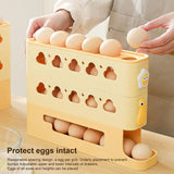 Carvallo Ägghållare för kylskåp | 3-lagers rullorganisatör | Platsbesparande & stötsäker | För upp till 24 ägg | 33,3 × 7,1 × 23,5 cm Carvallo