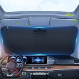 Carvallo Fällbart Bilsolskydd | Värmeskydd med Lasereffekt | UV-blocker för vindrutan | Reflekterande & Kompakt Carvallo