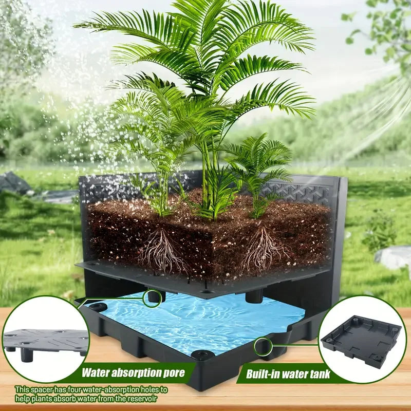 Carvallo GrowTower höjbädd växtkärl med stöd | 114 cm höjd | Modulärt tomat- & grönsakstornssystem | Med vattentank Carvallo