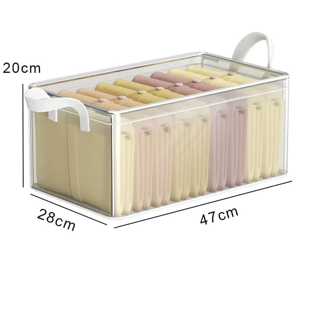Carvallo Kläders Organiser | Transparent PVC Förvaringslåda | Med Metallram & Dammskydd | Fällbar & Vattentät Carvallo