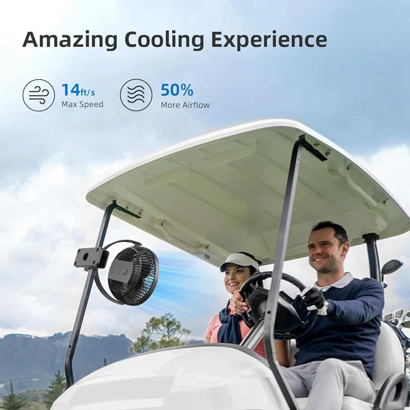 Carvallo-Ventilator BreeziClip | 8-tum | Tyst & Återuppladdningsbar | 10.000 mAh Batteri | För barnvagnar, camping & hem Carvallo
