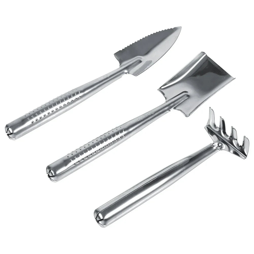 Carvallo MiniGrow Set Mini-trädgårdsverktyg Set 3-delad | Spade, spad och räfsa | För barn & krukträdgård Carvallo