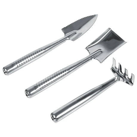 Carvallo MiniGrow Set Mini-trädgårdsverktyg Set 3-delad | Spade, spad och räfsa | För barn & krukträdgård Carvallo