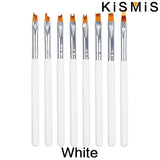 Carvallo-penselsæt NailMuse 8-pak | Fine detaljpenner til gel og neglekunst | Træhåndtag | Fås i 5 farver Carvallo