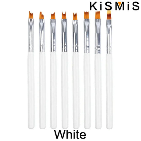 Carvallo-penselsæt NailMuse 8-pak | Fine detaljpenner til gel og neglekunst | Træhåndtag | Fås i 5 farver Carvallo