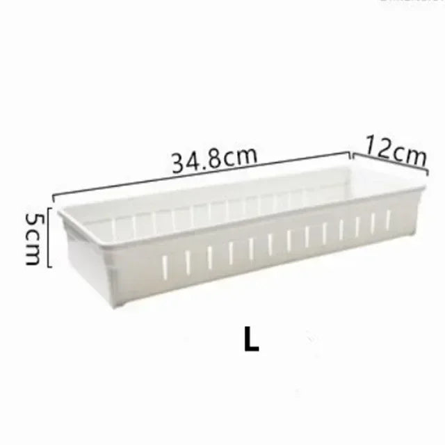 Carvallo FlexSort Lådor Organizer Box | Justerbar med avdelare | För Kök, Kosmetik & Kontor | Vit | S/L Carvallo