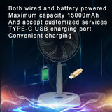 Royallure Bärbar Fällbar Fläkt 6000mAh Uppladdningsbar Tyst Golv- och Utomhusbruk Carvallo