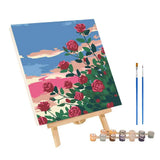 Carvallo Malset efter siffror | Abstrakt solnedgångslandskap | Akrylmålning med träram | Väggdekoration för hemmet Carvallo