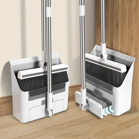 Carvallo 3-i-1 Sopset | Sop med golvborste & stå-skyffel | Extra lång handtag & håravvisande | Hemstädset Carvallo