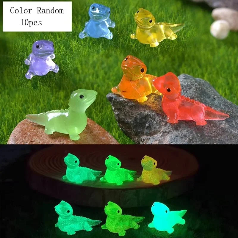 Carvallo Glow Lizard Set | 10-pack Luminescent Mini Lizards | Resin Figures for Terrarium, Fairy Garden & DIY Decor Carvallo