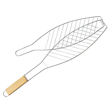 Carvallo FlexGrill Grillkorg för fisk & grönsaker | Fällbar med trähandtag | Non-stick & Rostfri | Ideal för BBQ, camping & picknick Carvallo