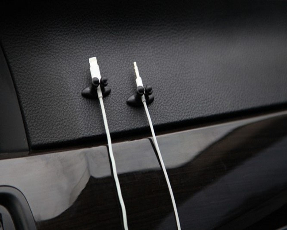 Carvallo ClipoFix Kabelklipp | 5-pack | Självhäftande med 3M-tejp | För bil, skrivbord & hem | Miljövänlig PVC Carvallo