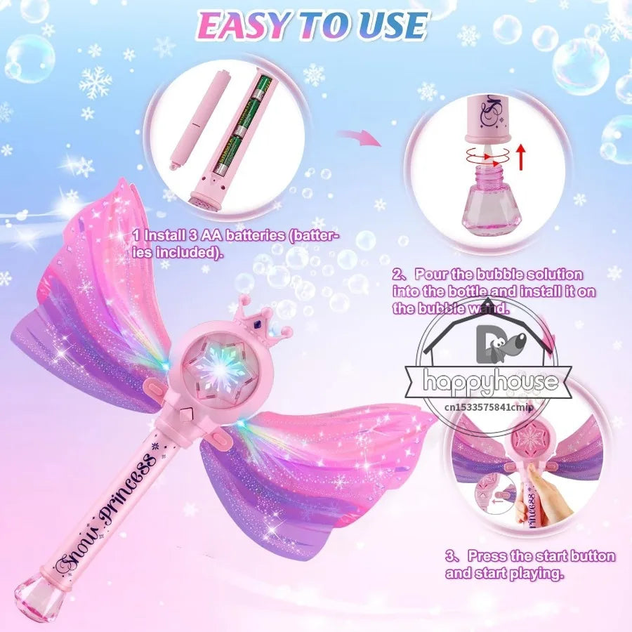 Carvallo LED Bubble Gun | Automatisk såpbubbelmaskin för barn | 360° läckagesäker | Med LED-ljus och astronautdesign Carvallo