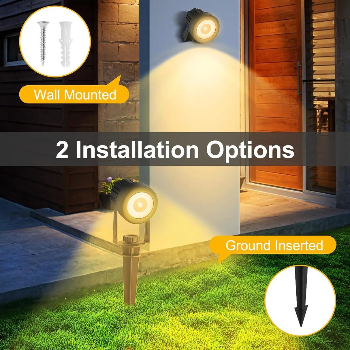 Carvallo Trädgårdsstrålkastare LumiGlow DuoColor | 3000K/6000K Varm- & Kallvit | IP65 Vattentålig | Automatisk Skymningssensor Carvallo