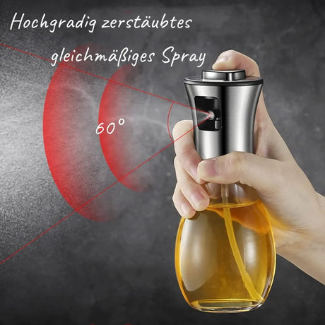 Carvallo Pro  Ölsprayer 200 ml | Fin dimma & förbättrad munstycke | För olja, vinäger & citronsaft | Rostfritt stål & glas Carvallo