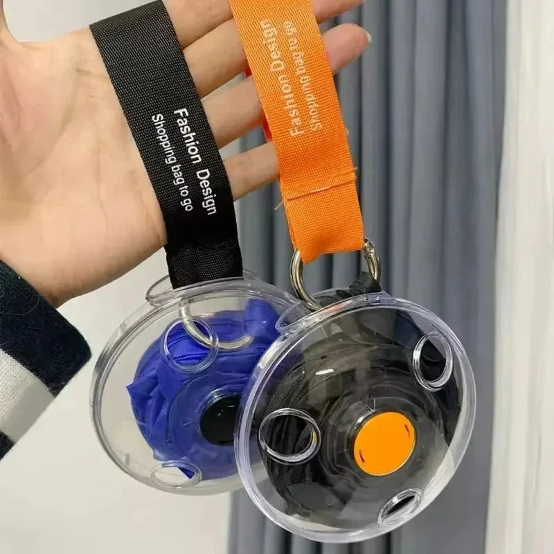 Carvallo Fällbar shoppingväska i rund kapsel | Miljövänlig & Återanvändbar | Ultrakompakt & Bärbar | För supermarknad & utomhus Carvallo