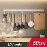 Carvallo KüchenMeister Flex | Utan borrning | Med krokar och skedhållare | 30/40/50 cm | Organizer i rymdaluminium Carvallo